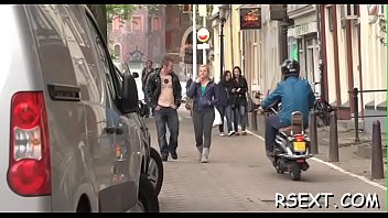 Skinny babe's peach licked hard