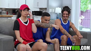 Your stepsis' pussy and your friends behind the door go