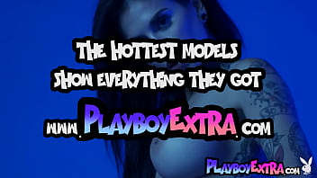 Big titted beauty introducing her sexy tattoos and her hot pussy