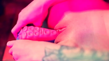 Barefoot stuck in glue & masturbation