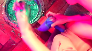 Barefoot stuck in glue & masturbation