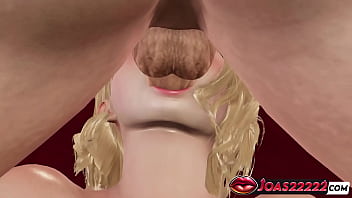 Alluring blue eyed anime college girl in stockings adult animation passionate handjob for huge cock only tongue lick glans of cock wall deepthroat with cum in mouth finale animation