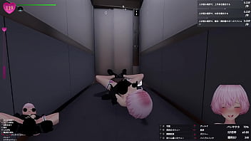 帰宅してきた人がエレベーター乗ったので一緒にエレベーターに乗り、その人の後ろでこっそり露出！