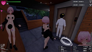 帰宅してきた人がエレベーター乗ったので一緒にエレベーターに乗り、その人の後ろでこっそり露出！