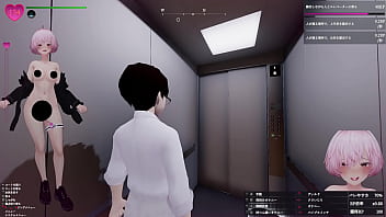 帰宅してきた人がエレベーター乗ったので一緒にエレベーターに乗り、その人の後ろでこっそり露出！