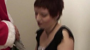 Santa clause and brunette