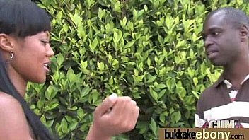 Ebony gets group cumshots 12