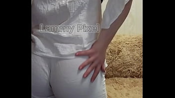 Horny brunette lammy pixel stripteases and shows off her gorgeous ass