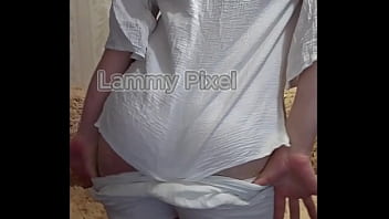 Horny brunette lammy pixel stripteases and shows off her gorgeous ass