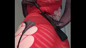 Riding crop all over ass spank tit spank