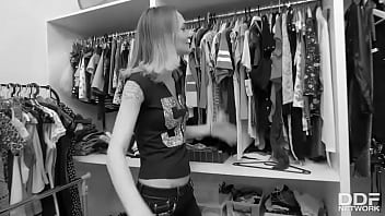 Changing room blowjob