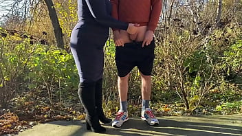 Mother In Law Tries Hard To Make Me Cum In A Public Park thumbnail