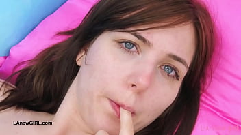 Stunning brunette naked close up