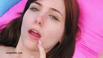 Stunning brunette naked close up