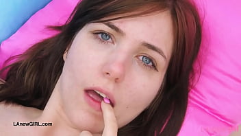 Stunning brunette naked close up