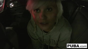 Blonde babe rubs one out