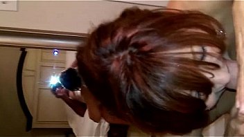 Suzee cums while sucking a tasty cock