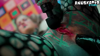 Inked up goth girls intimate latex fisting and squirting