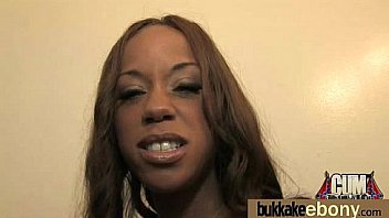 Ebony gets group cumshots 22