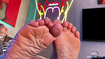 Wiggling toes on the table in front of your face Wiggling toes on the table in front of your face