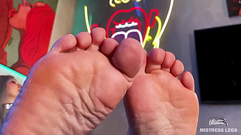 Wiggling toes on the table in front of your face Wiggling toes on the table in front of your face