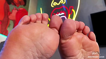 Wiggling toes on the table in front of your face Wiggling toes on the table in front of your face