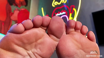 Wiggling toes on the table in front of your face Wiggling toes on the table in front of your face