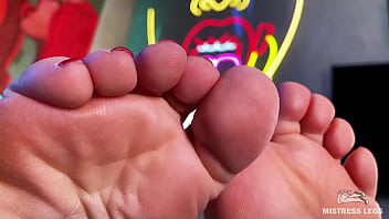 Wiggling toes on the table in front of your face Wiggling toes on the table in front of your face