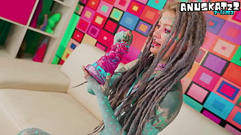 Tattoo girl squirt games anal gapes and prolapse and big dildos