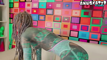 Tattoo girl squirt games anal gapes and prolapse and big dildos