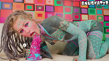 Tattoo girl squirt games anal gapes and prolapse and big dildos