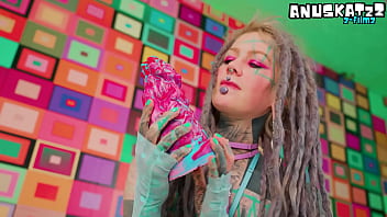 Tattoo girl squirt games anal gapes and prolapse and big dildos