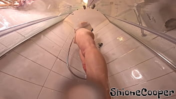 You be under me feet and see how i get shower and wash my body and pussy