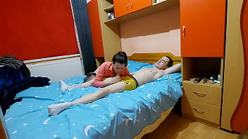 Intense rough sex with hot girlfriend in the bedroom