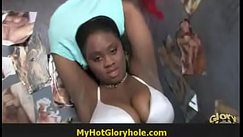 Babe gets herself off while sucks gloryhole dick 6