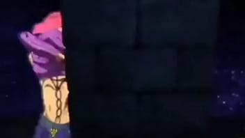 Novinho do cabelo roxo com franceiis