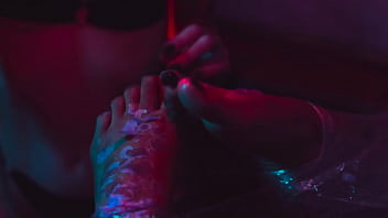Wax play with feet