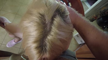 Two beautiful girls sucking my hairy dick pov