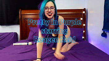 Hot youthful teen masturbates in a purple room