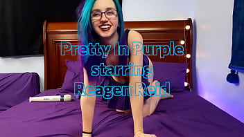 Hot youthful teen masturbates in a purple room