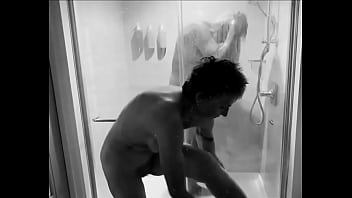 Black and white unedited version of shower scene including my slip