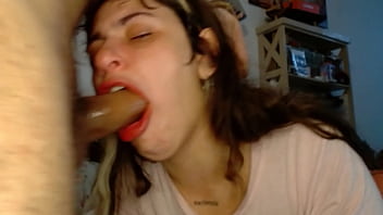 Petite slut in rough facefuck and creamy anal farting show