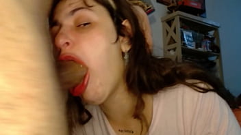 Petite slut in rough facefuck and creamy anal farting show