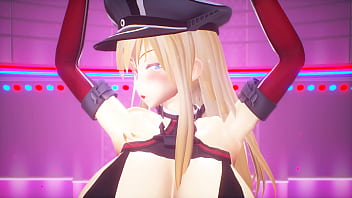 Kancolle ship bismarck shaking her ass to the audience