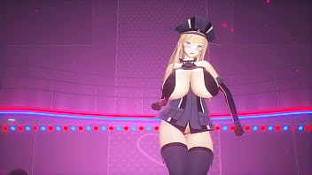 Kancolle ship bismarck shaking her ass to the audience