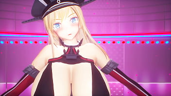 Kancolle ship bismarck shaking her ass to the audience