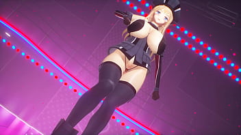 Kancolle ship bismarck shaking her ass to the audience