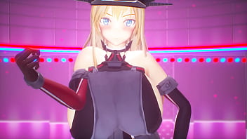 Kancolle ship bismarck shaking her ass to the audience
