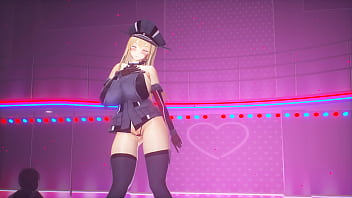 Kancolle ship bismarck shaking her ass to the audience