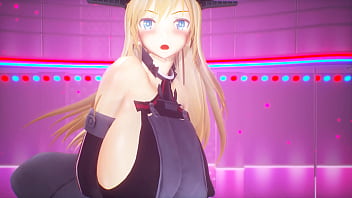 Kancolle ship bismarck shaking her ass to the audience